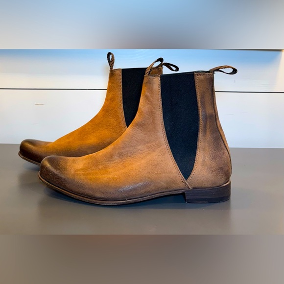 Men’s Billy Reid Caramel Size 8 Chelsea Boots. - Picture 1 of 4